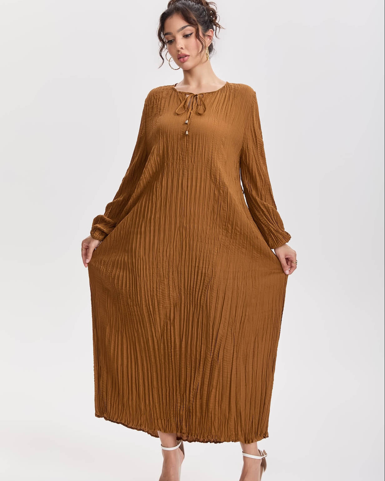 Pleats Please By Issey Miyake Pleated Long Dress