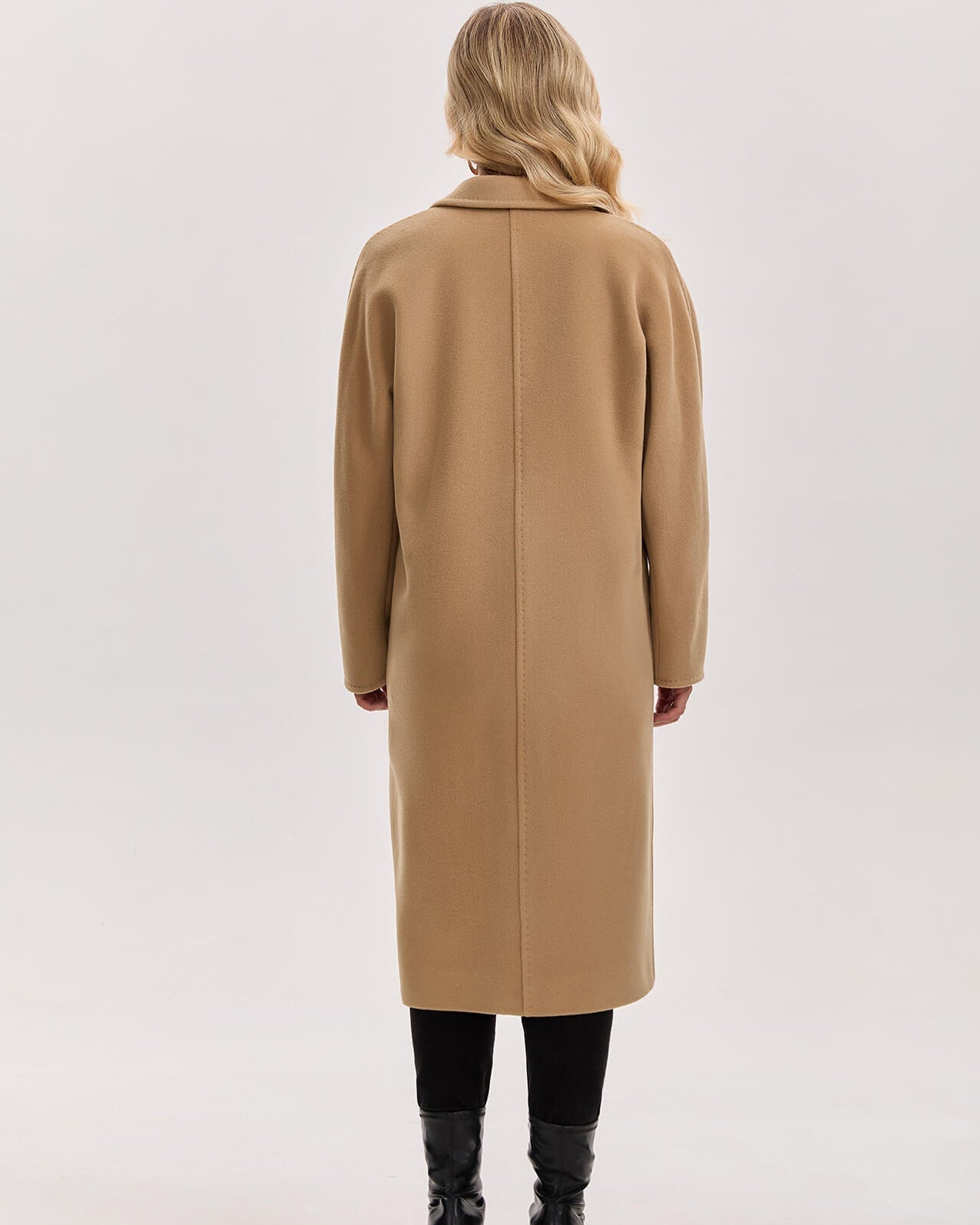 Max Mara Style Women’s Double-Faced 100% Wool & Cashmere Double-Breasted Coat- CAMEL