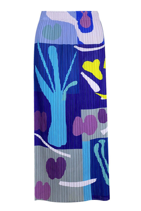 PLEATS PLEASE ISSEY MIYAKE Style Printed Pleated A-Line Skirt – Mid-Length