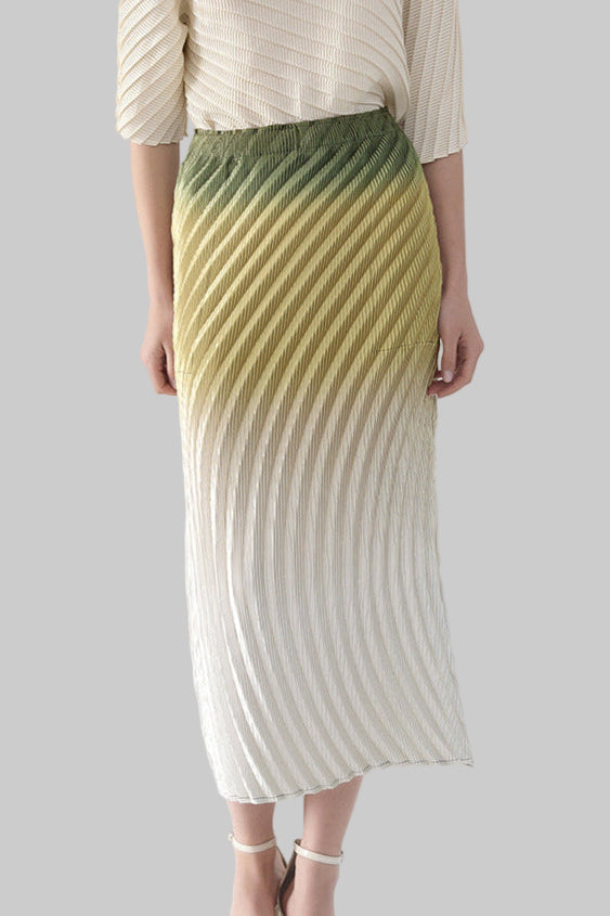 PLEATS PLEASE ISSEY MIYAKE Style Fish Scale Gradient Pleated A-Line Skirt