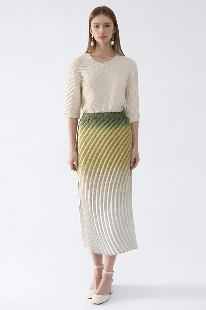 PLEATS PLEASE ISSEY MIYAKE Style Fish Scale Gradient Pleated A-Line Skirt