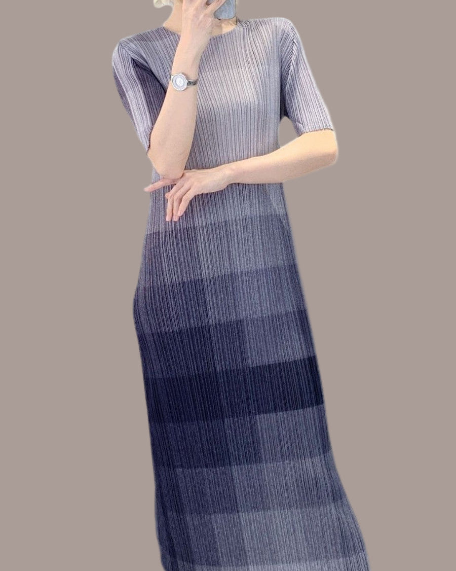 PLEATS PLEASE ISSEY MIYAKE Style Women’s Designer-Inspired Colorblock Pleated Dress