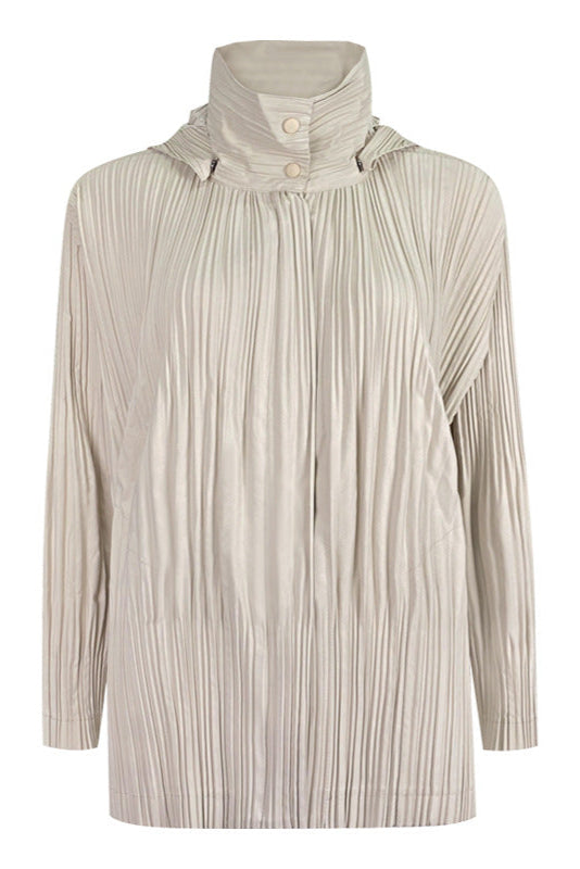 PLEATS PLEASE ISSEY MIYAKE Style Short Pleated Trench Coat – Detachable Hood