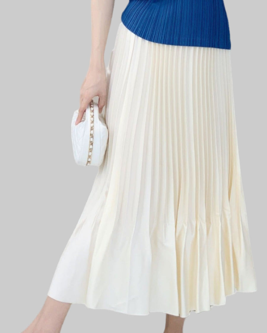 PLEATS PLEASE ISSEY MIYAKE Style Satin Ruffled Pleated Midi Skirt
