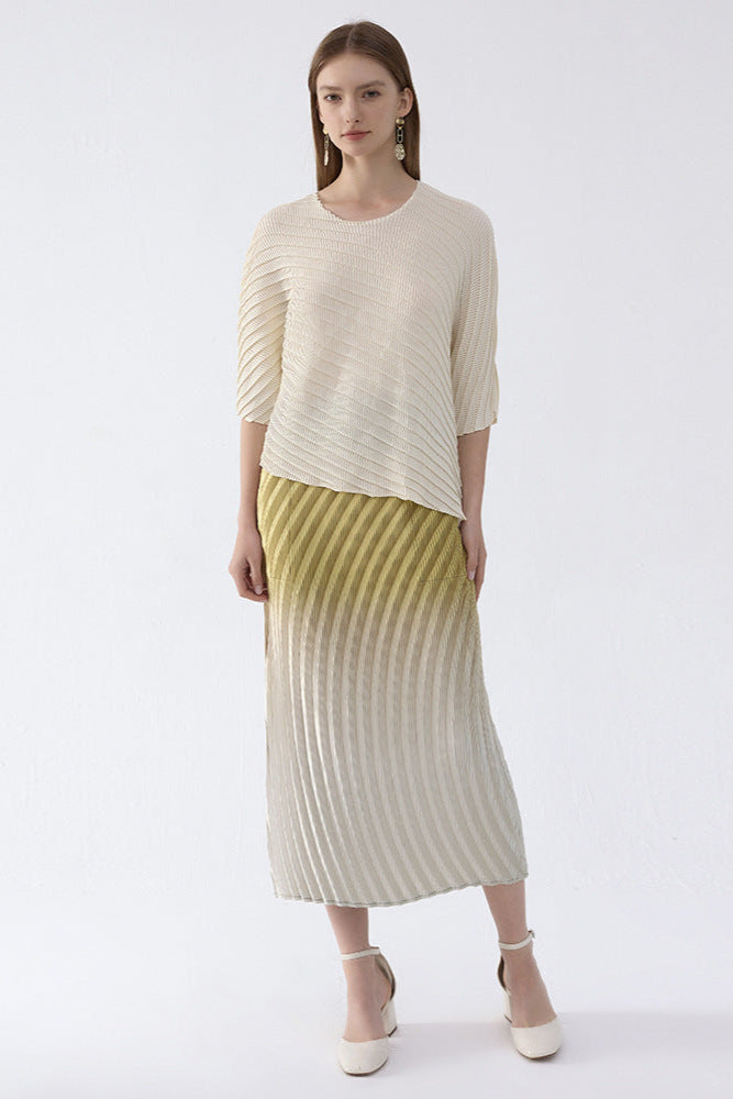 PLEATS PLEASE ISSEY MIYAKE Style Fish Scale Gradient Pleated A-Line Skirt