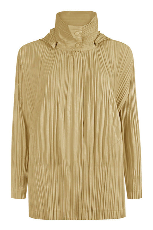 PLEATS PLEASE ISSEY MIYAKE Style Short Pleated Trench Coat – Detachable Hood