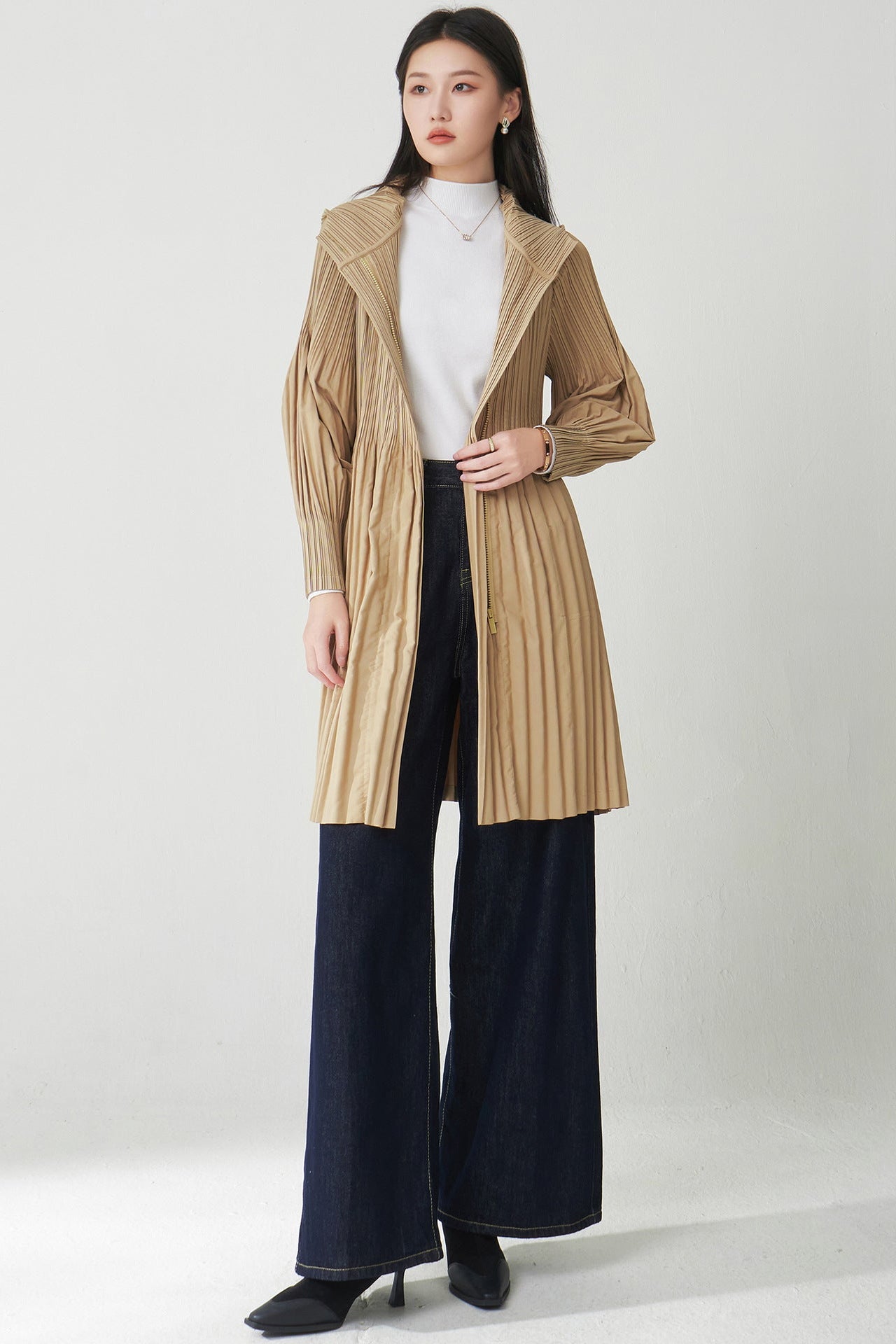 PLEATS PLEASE ISSEY MIYAKE Style Hooded Coat for Women – Lightweight & Breathable