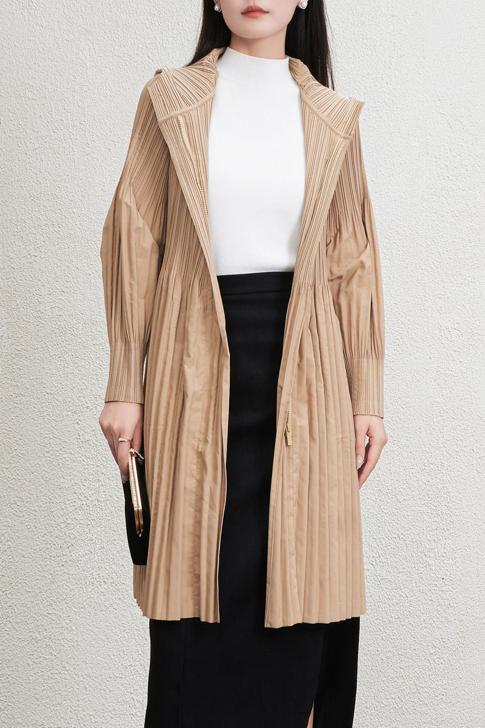 PLEATS PLEASE ISSEY MIYAKE Style Hooded Coat for Women – Lightweight & Breathable
