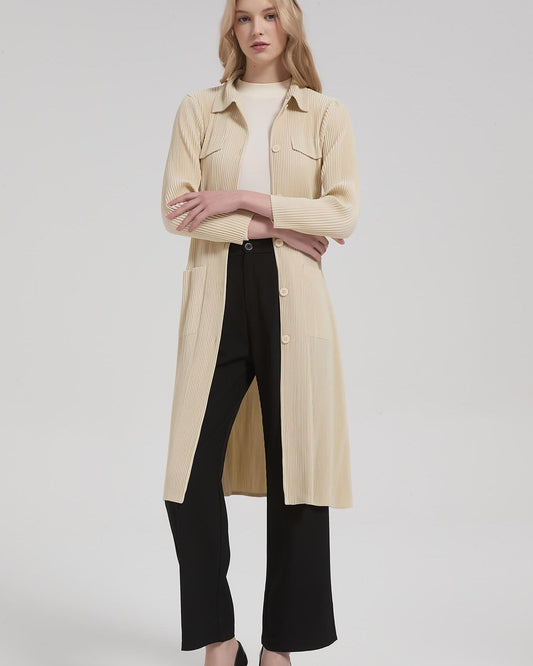 PLEATS PLEASE ISSEY MIYAKE Style Casual Stretch Trench Coat – Mid-Length