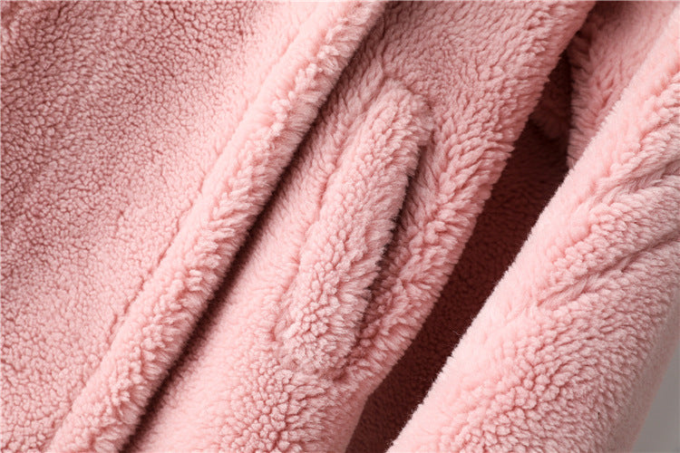 Max Mara Style Teddy Bear Icon 100% Wool&Cashmere Coat–Cherry Blossom Pink with Hood