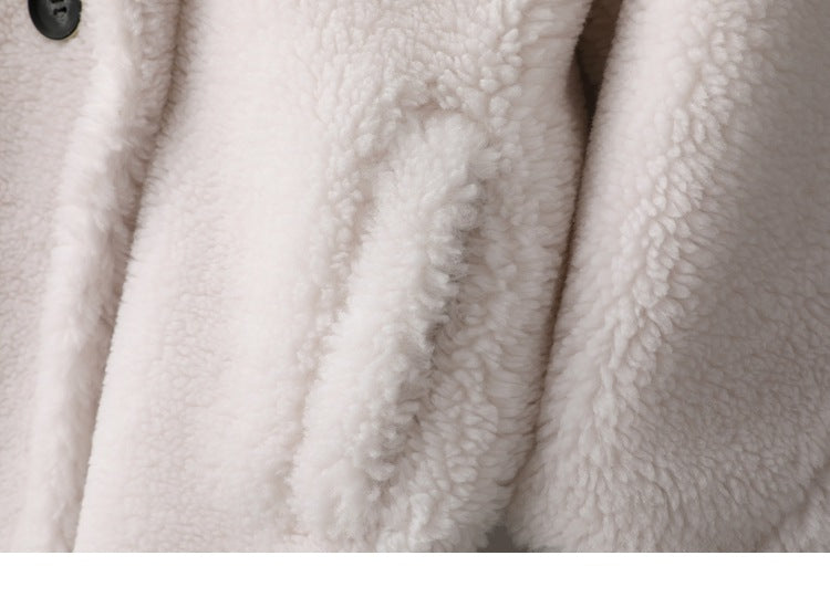 Max Mara Style Teddy Bear Icon 100% Wool&Cashmere Coat–Ivory with Hood