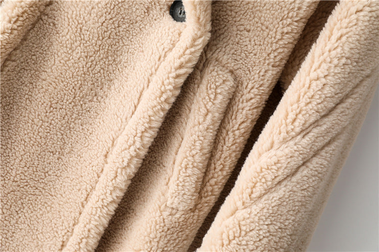 Max Mara Style Teddy Bear Icon 100% Wool&Cashmere Coat–Apricot with Hood