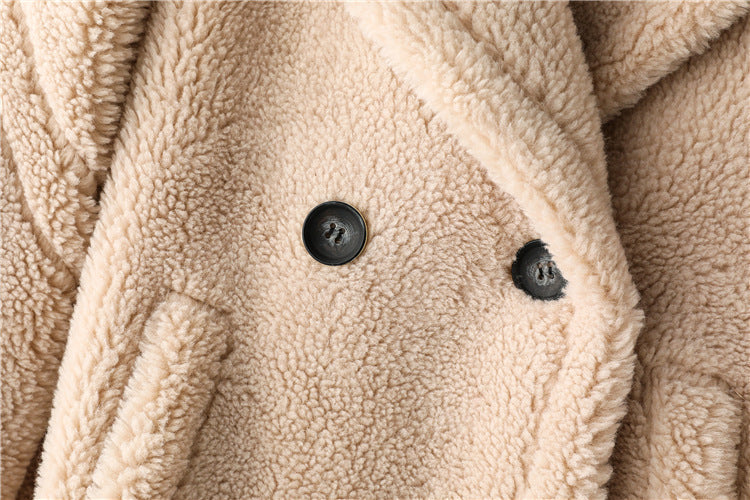 Max Mara Style Teddy Bear Icon 100% Wool&Cashmere Coat–Apricot with Hood