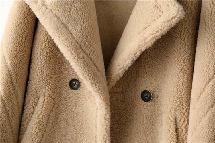 Max Mara Style Teddy Bear Icon 100% Wool&Cashmere Coat–Apricot with Hood