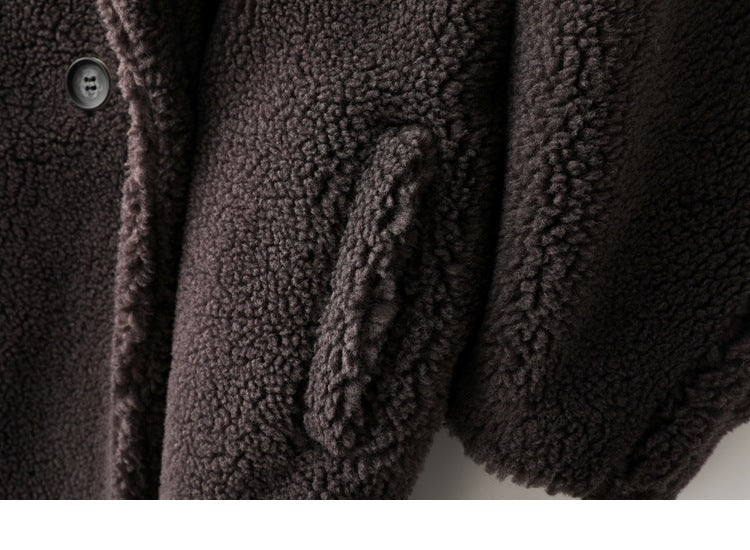 Max Mara Style Teddy Bear Icon 100% Wool&Cashmere Coat–Gray with Hood