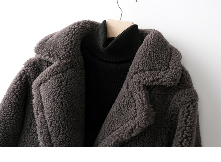 Max Mara Style Teddy Bear Icon 100% Wool&Cashmere Coat–Gray