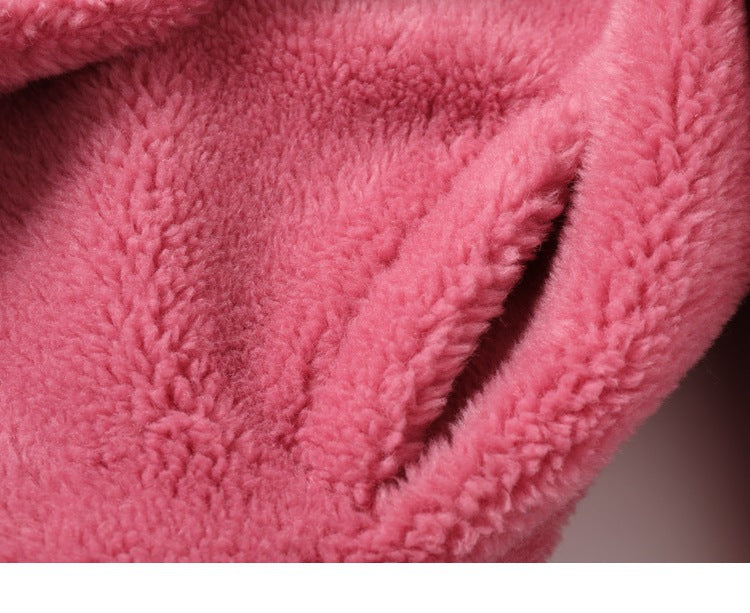 Max Mara Style Teddy Bear Icon 100% Wool&Cashmere Coat–Pink