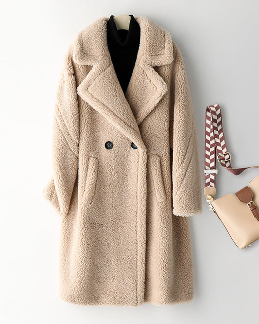 Max Mara Style Teddy Bear Icon 100% Wool&Cashmere Coat–Apricot
