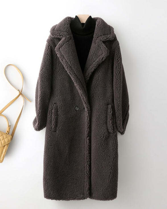 Max Mara Style Teddy Bear Icon 100% Wool&Cashmere Coat–Gray