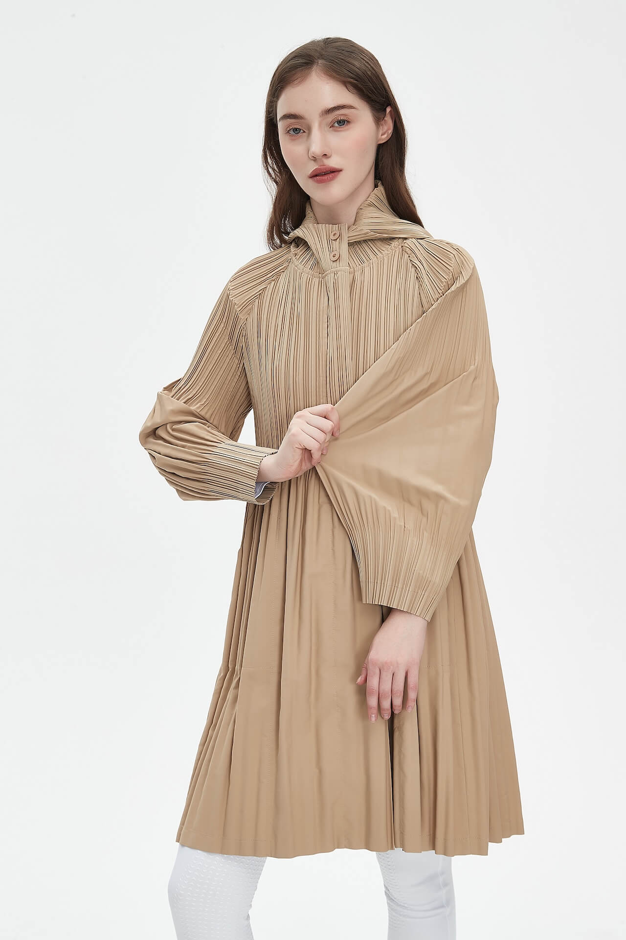 PLEATS PLEASE ISSEY MIYAKE Style Hooded Coat for Women – Lightweight & Breathable