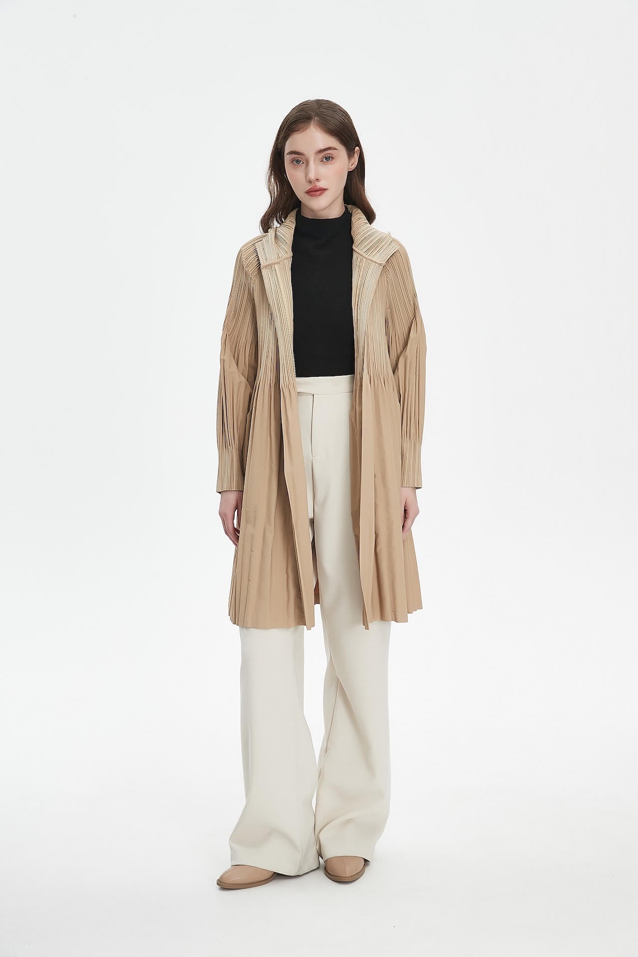 PLEATS PLEASE ISSEY MIYAKE Style Hooded Coat for Women – Lightweight & Breathable