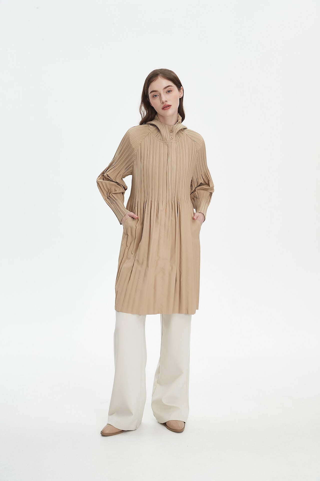 PLEATS PLEASE ISSEY MIYAKE Style Hooded Coat for Women – Lightweight & Breathable