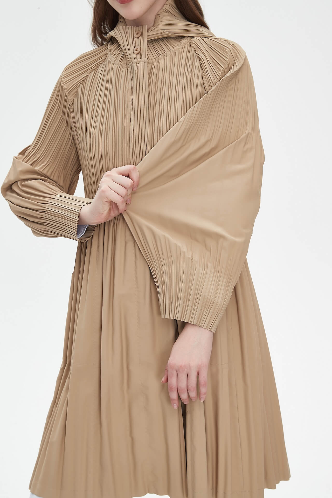 PLEATS PLEASE ISSEY MIYAKE Style Hooded Coat for Women – Lightweight & Breathable