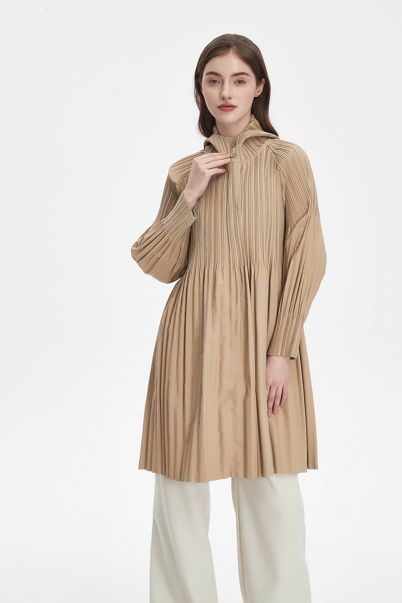 PLEATS PLEASE ISSEY MIYAKE Style Hooded Coat for Women – Lightweight & Breathable