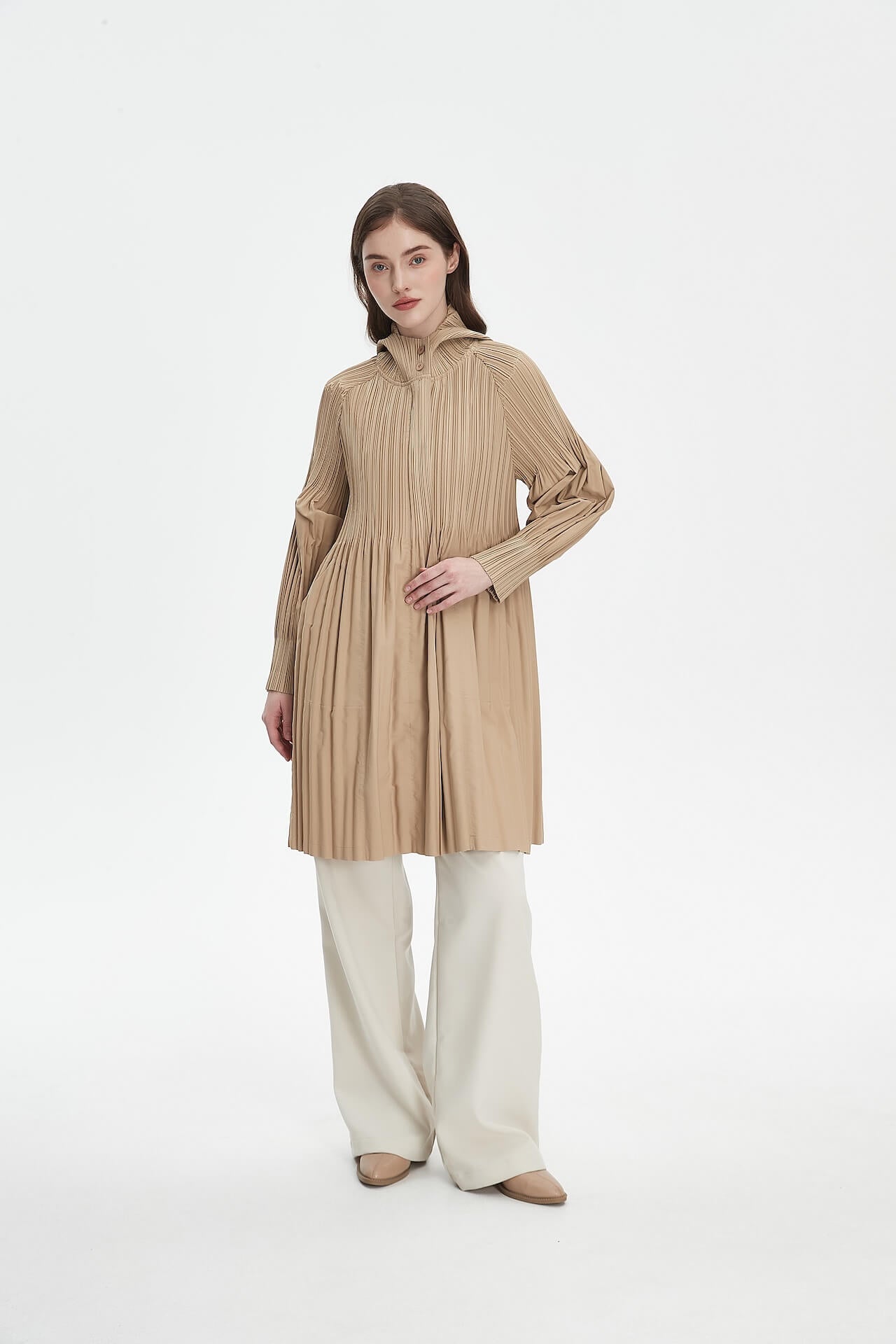 PLEATS PLEASE ISSEY MIYAKE Style Hooded Coat for Women – Lightweight & Breathable