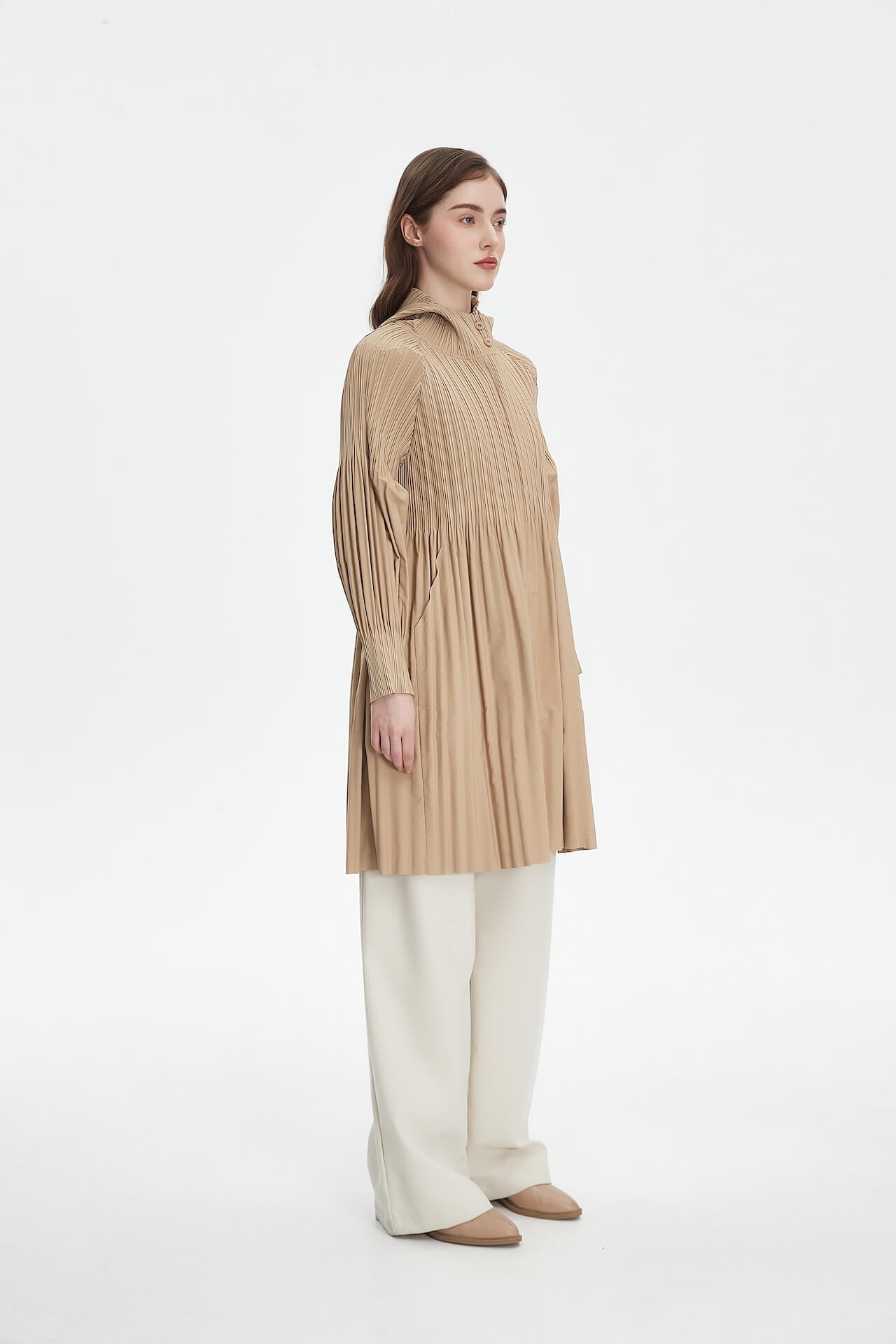 PLEATS PLEASE ISSEY MIYAKE Style Hooded Coat for Women – Lightweight & Breathable