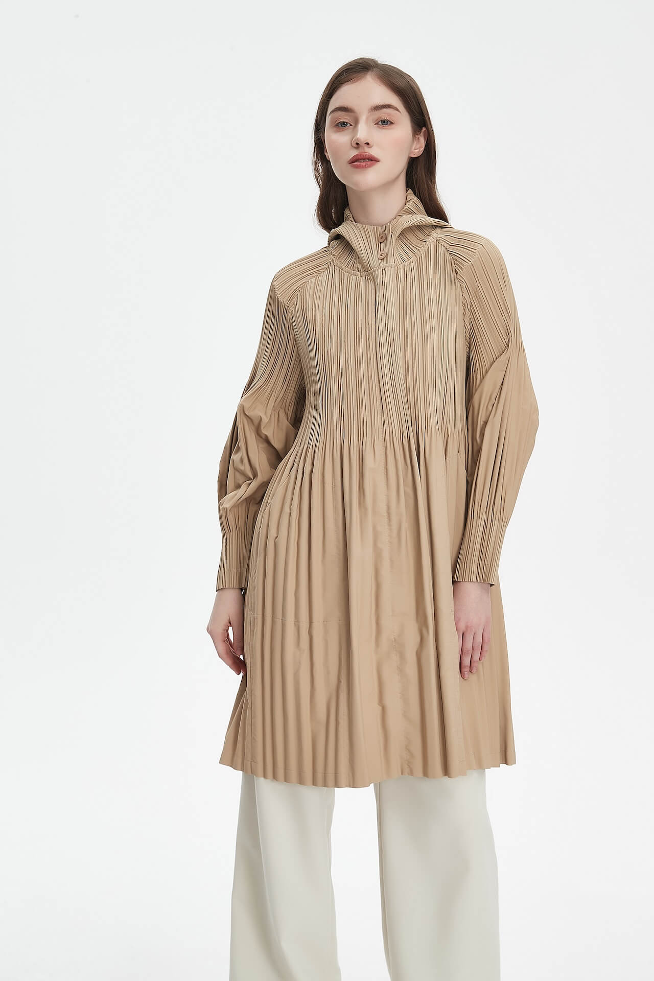 PLEATS PLEASE ISSEY MIYAKE Style Hooded Coat for Women – Lightweight & Breathable