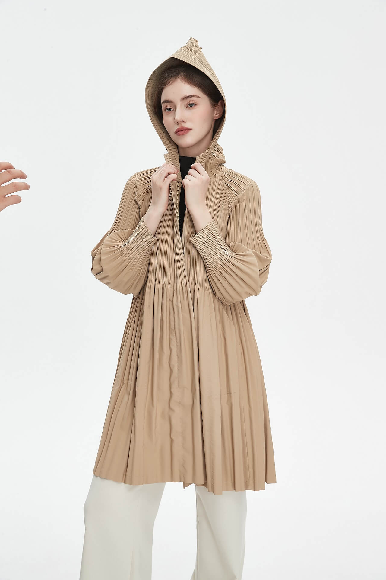 PLEATS PLEASE ISSEY MIYAKE Style Hooded Coat for Women – Lightweight & Breathable