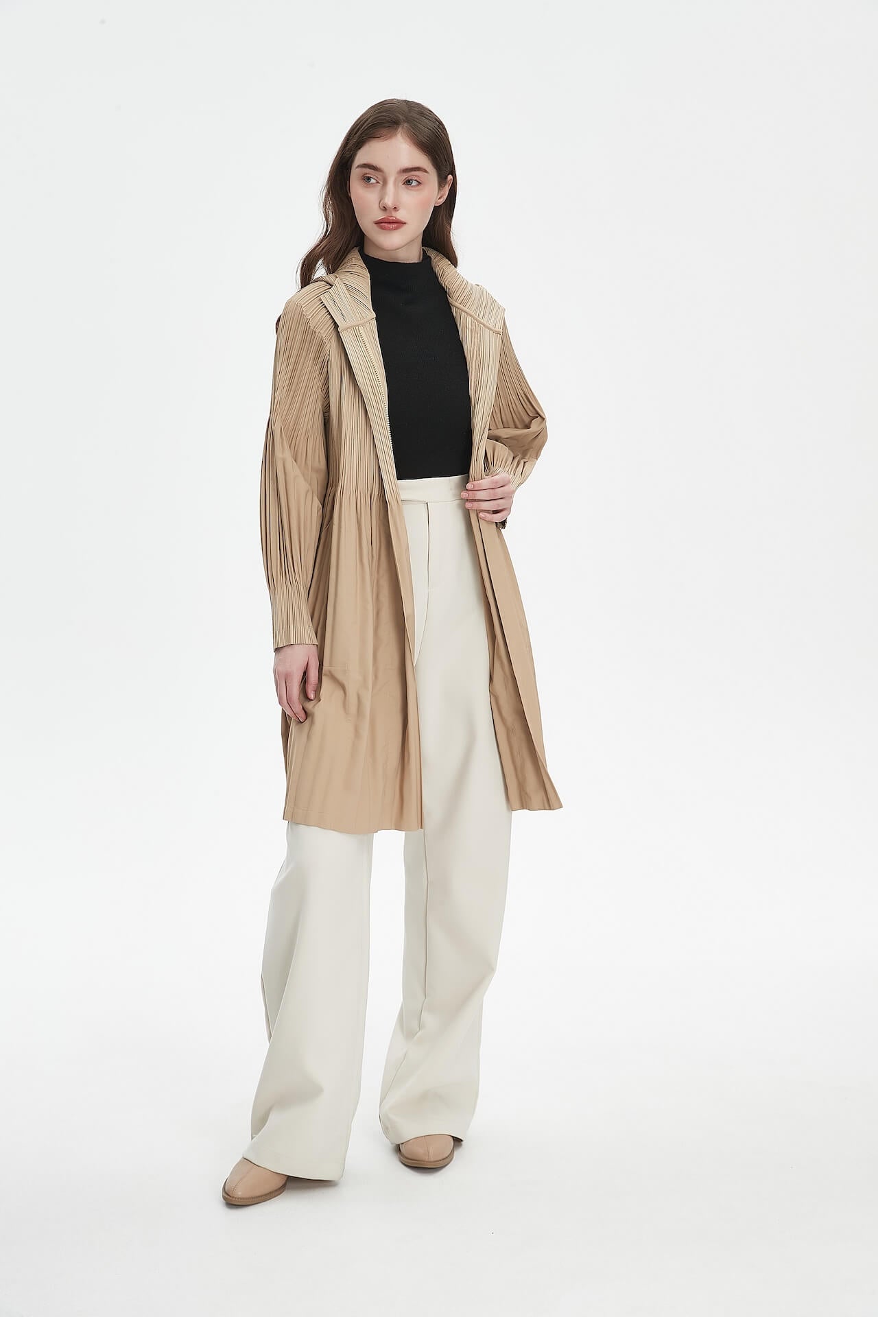 PLEATS PLEASE ISSEY MIYAKE Style Hooded Coat for Women – Lightweight & Breathable