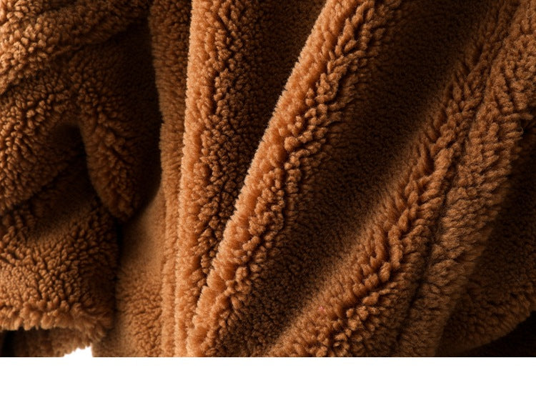 Max Mara Style Teddy Bear Icon 100% Wool&Cashmere Coat–Brown