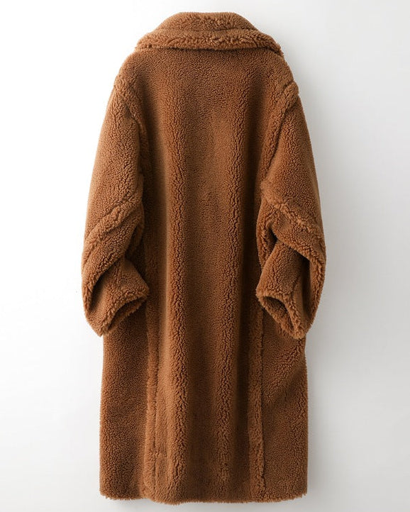 Max Mara Style Teddy Bear Icon 100% Wool&Cashmere Coat–Brown