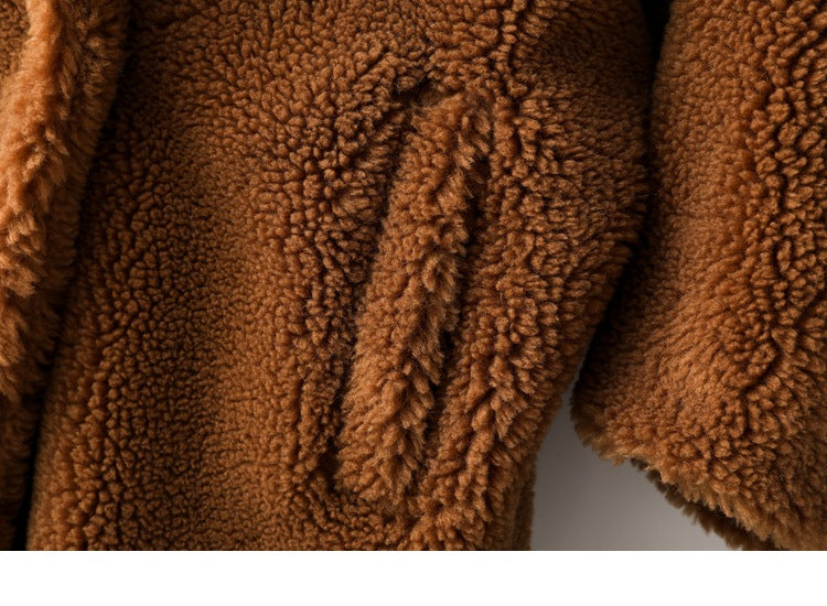 Max Mara Style Teddy Bear Icon 100% Wool&Cashmere Coat–Brown