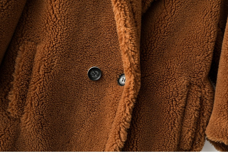 Max Mara Style Teddy Bear Icon 100% Wool&Cashmere Coat–Brown
