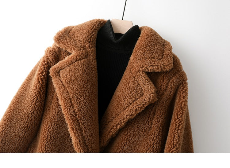Max Mara Style Teddy Bear Icon 100% Wool&Cashmere Coat–Brown