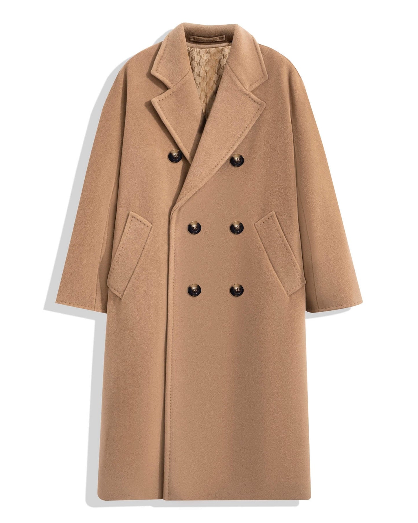 Max Mara Style Women’s Double-Faced 100% Wool & Cashmere Double-Breasted Coat- CAMEL